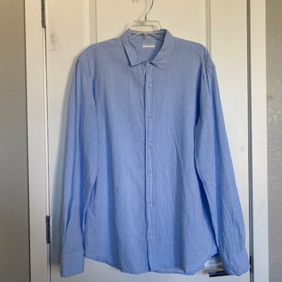 INTIMISSIMI Uomo Light Blue Linen/Cotton Button Up Shirt XL - Picture 5 of 14